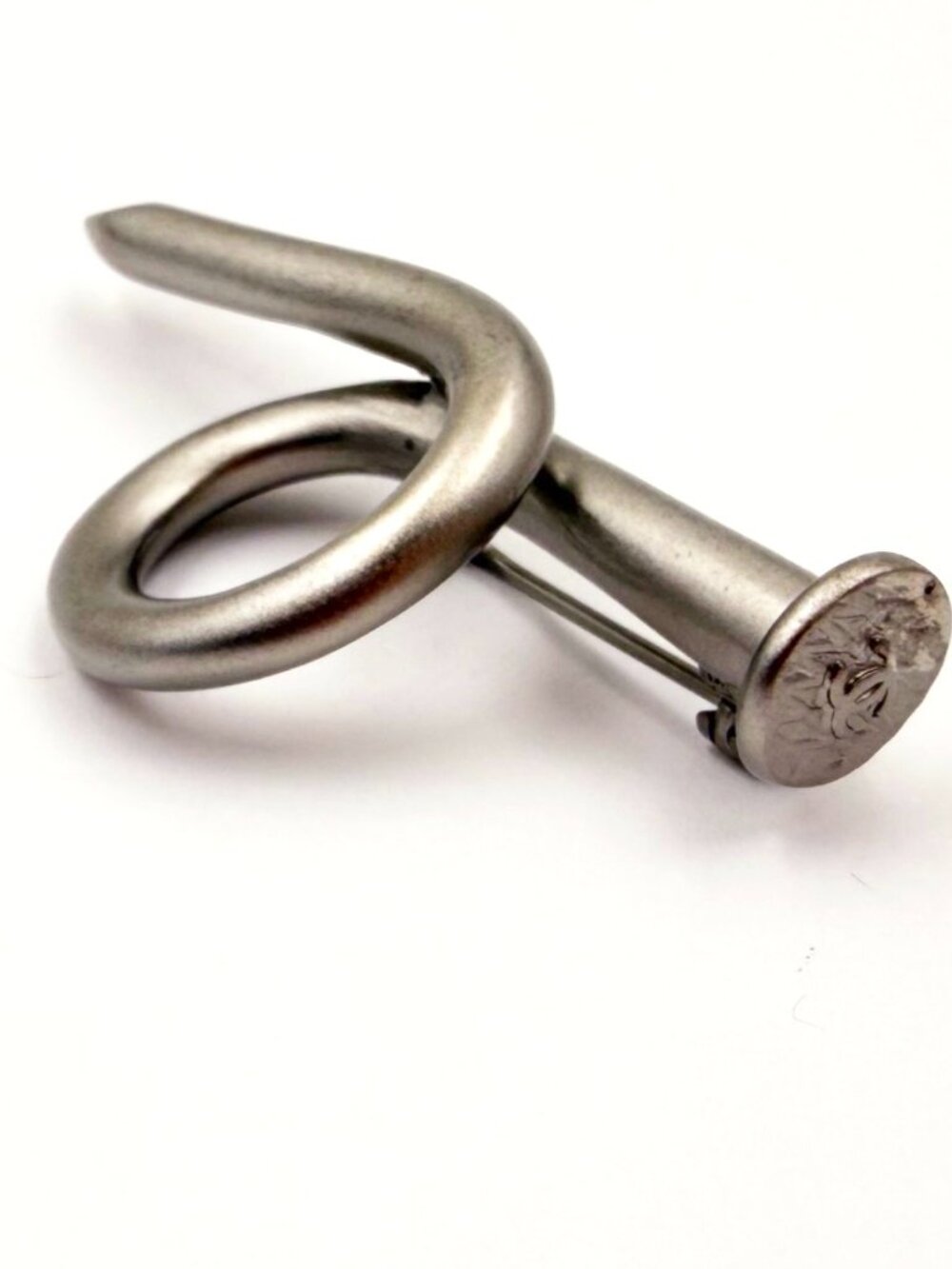 Chanel Rare Silver CC Nail Brooch